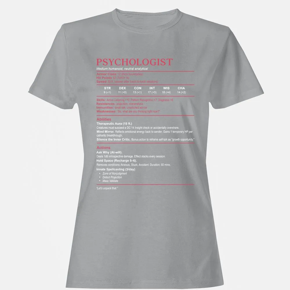 Psychologist Stats Women's T-Shirt - Sport Grey - 15