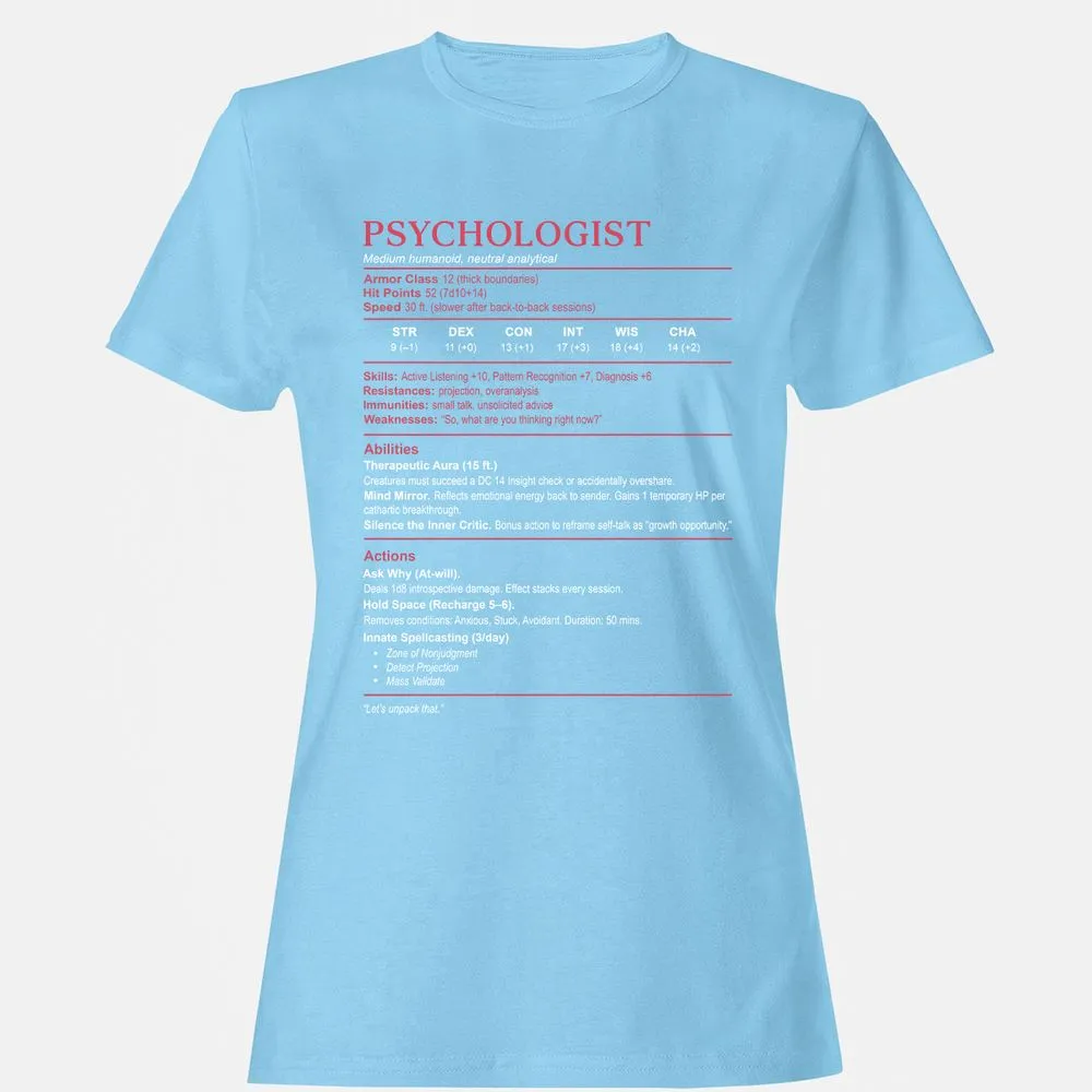 Psychologist Stats Women's T-Shirt - Light Blue - 8