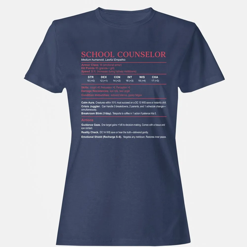 School Counselor Stats Women's T-Shirt - Navy - 10