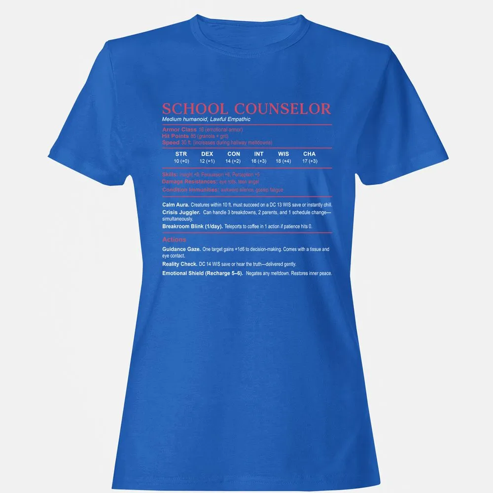 School Counselor Stats Women's T-Shirt - Royal - 14