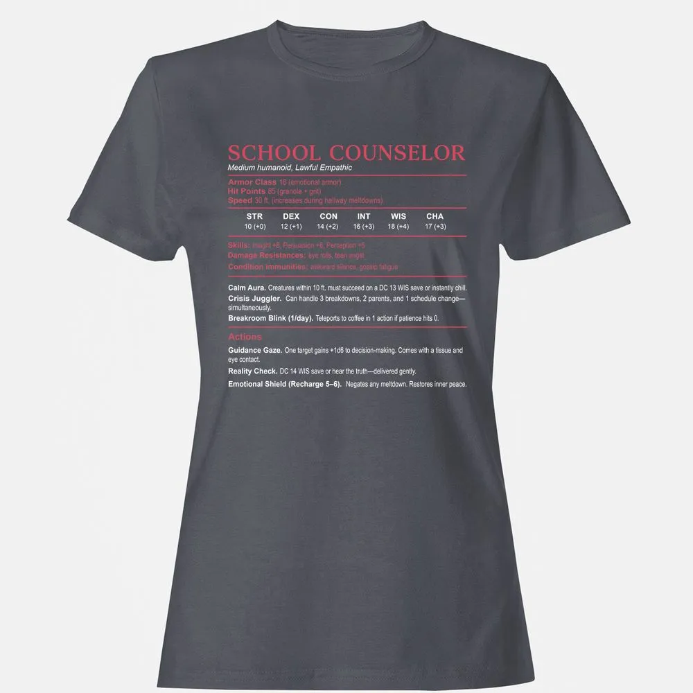 School Counselor Stats Women's T-Shirt - Dark Heather - 5