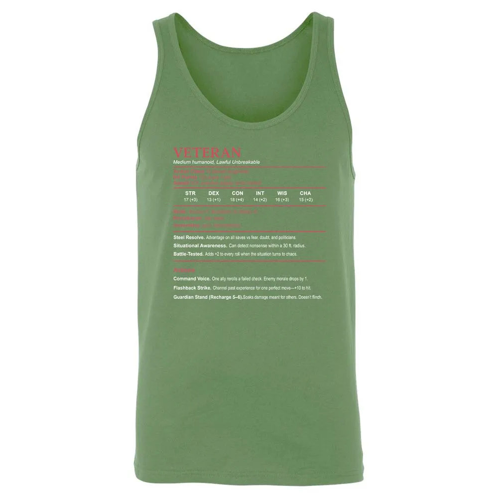 Veteran Stats Unisex Jersey Tank - Leaf - 10