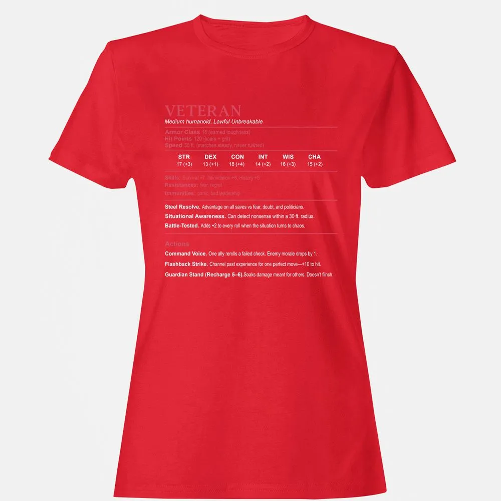 Veteran Stats Women's T-Shirt - Red - 13