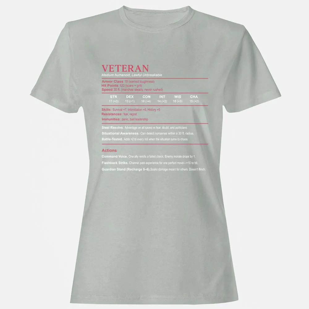 Veteran Stats Women's T-Shirt - Ash - 2