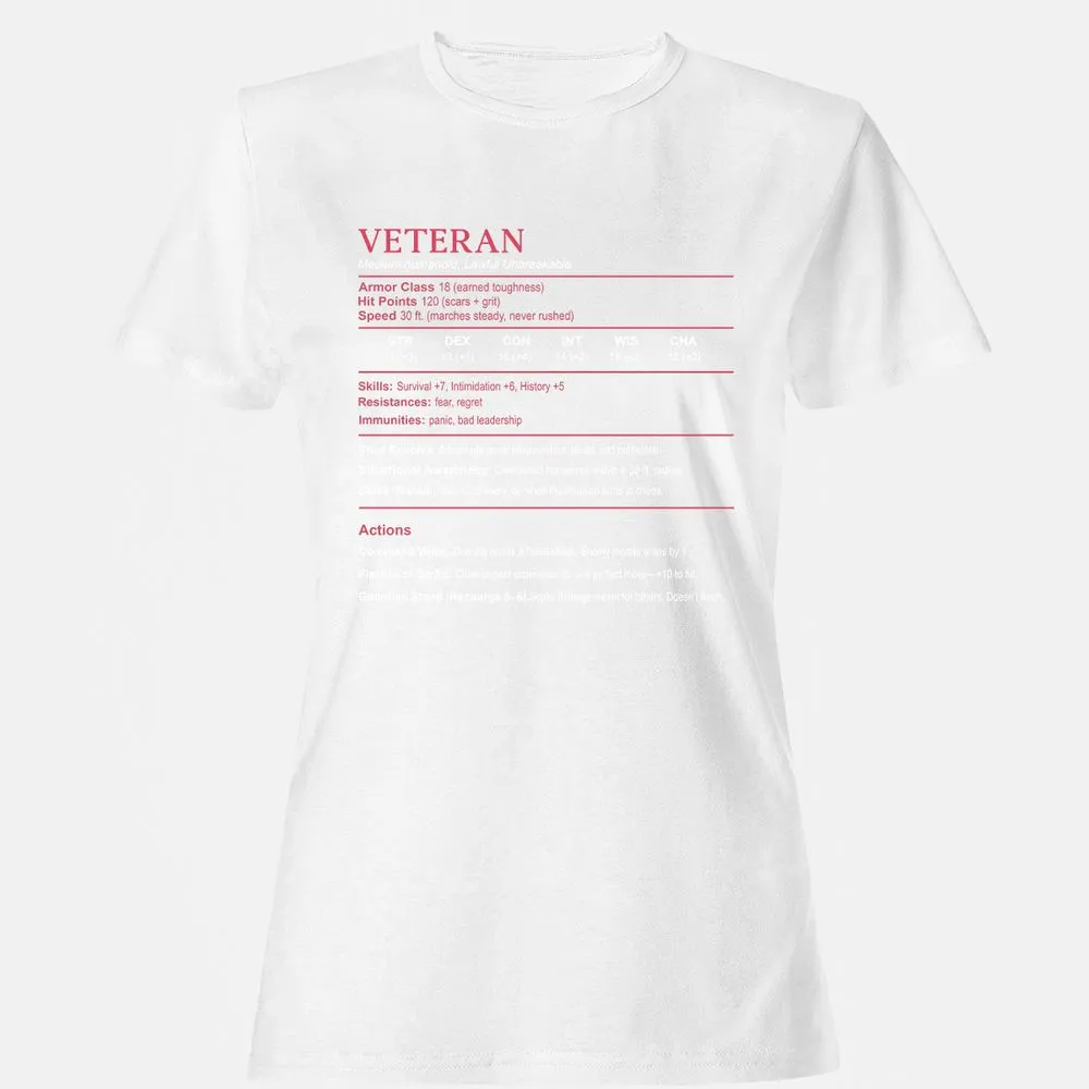 Veteran Stats Women's T-Shirt - White - 16