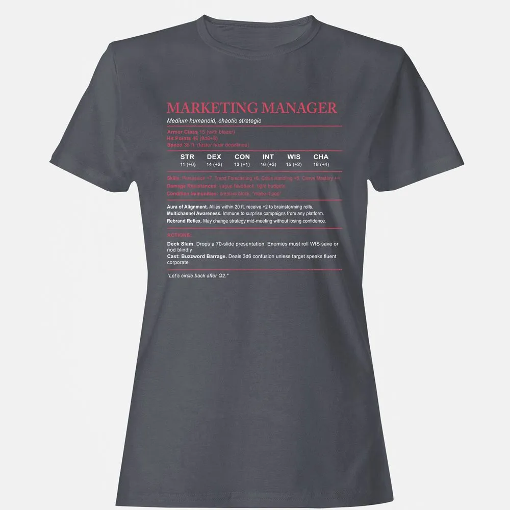 Marketing Manager Stats Women's T-Shirt - Dark Heather - 5