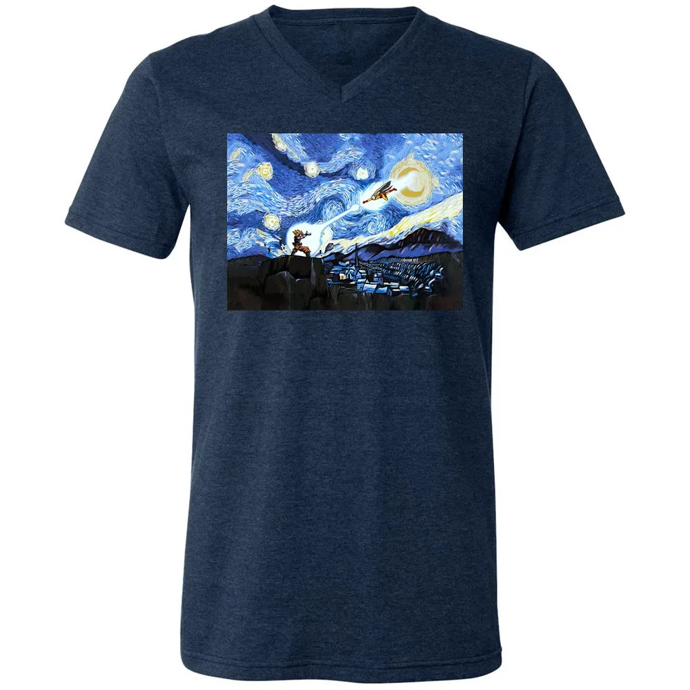 Unisex V-Neck T-Shirt - 7UW6S7JB - Heather Navy - 15