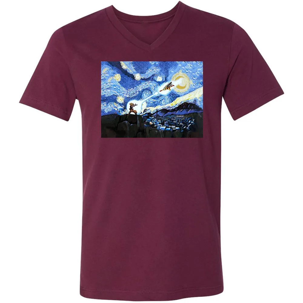 Unisex V-Neck T-Shirt - 7UW6S7JB - Maroon - 6