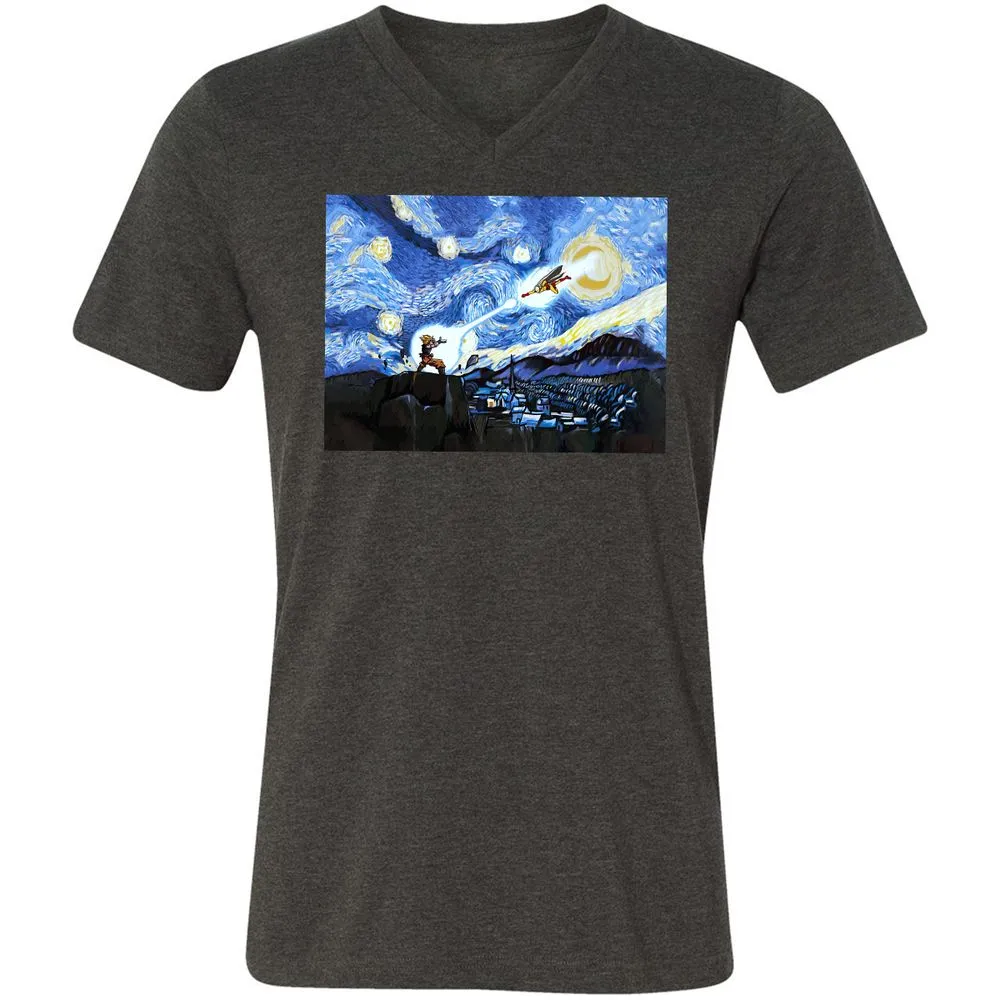 Unisex V-Neck T-Shirt - 7UW6S7JB - Dark Grey Heather - 8