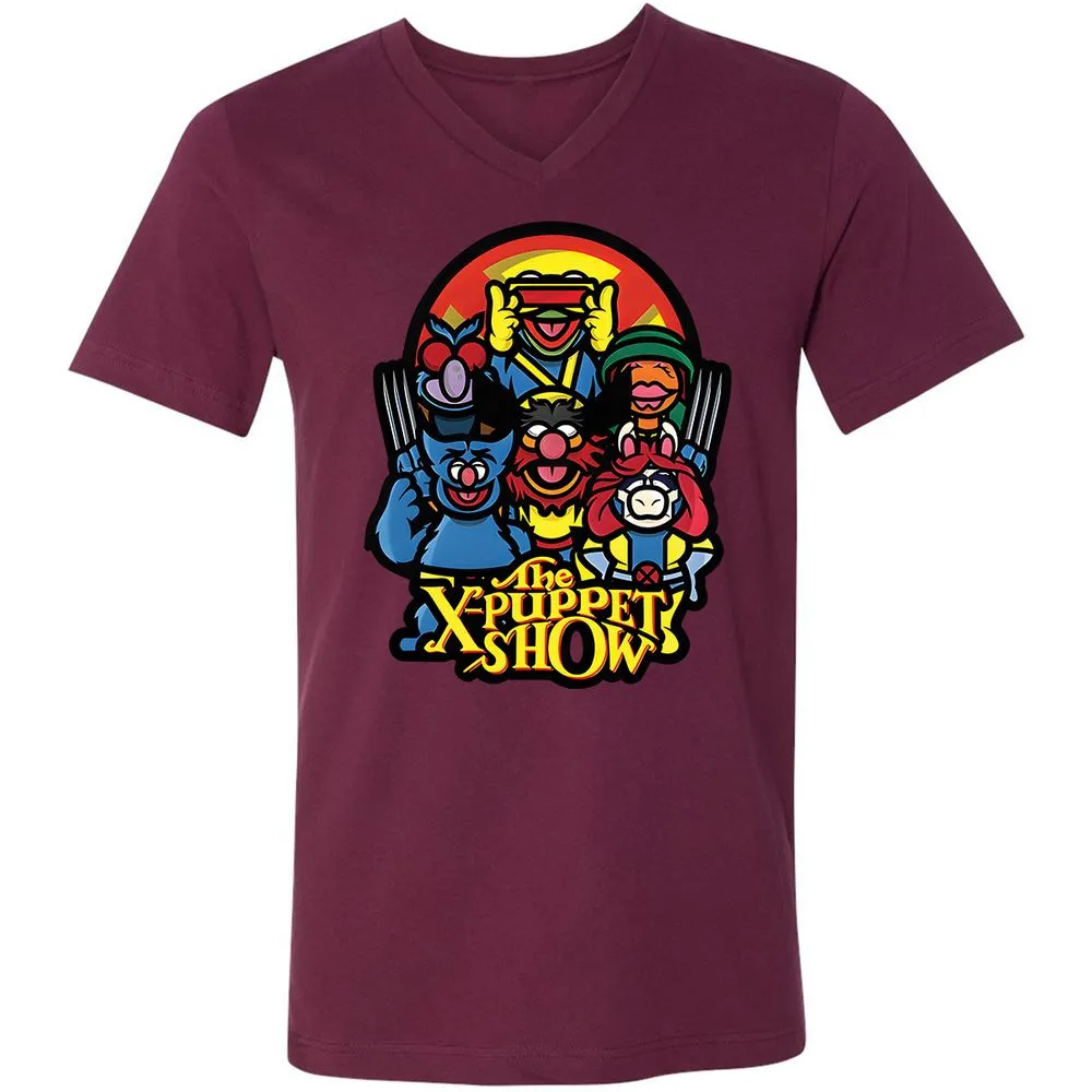 Unisex V-Neck T-Shirt - 27HZXBAF - Maroon - 6