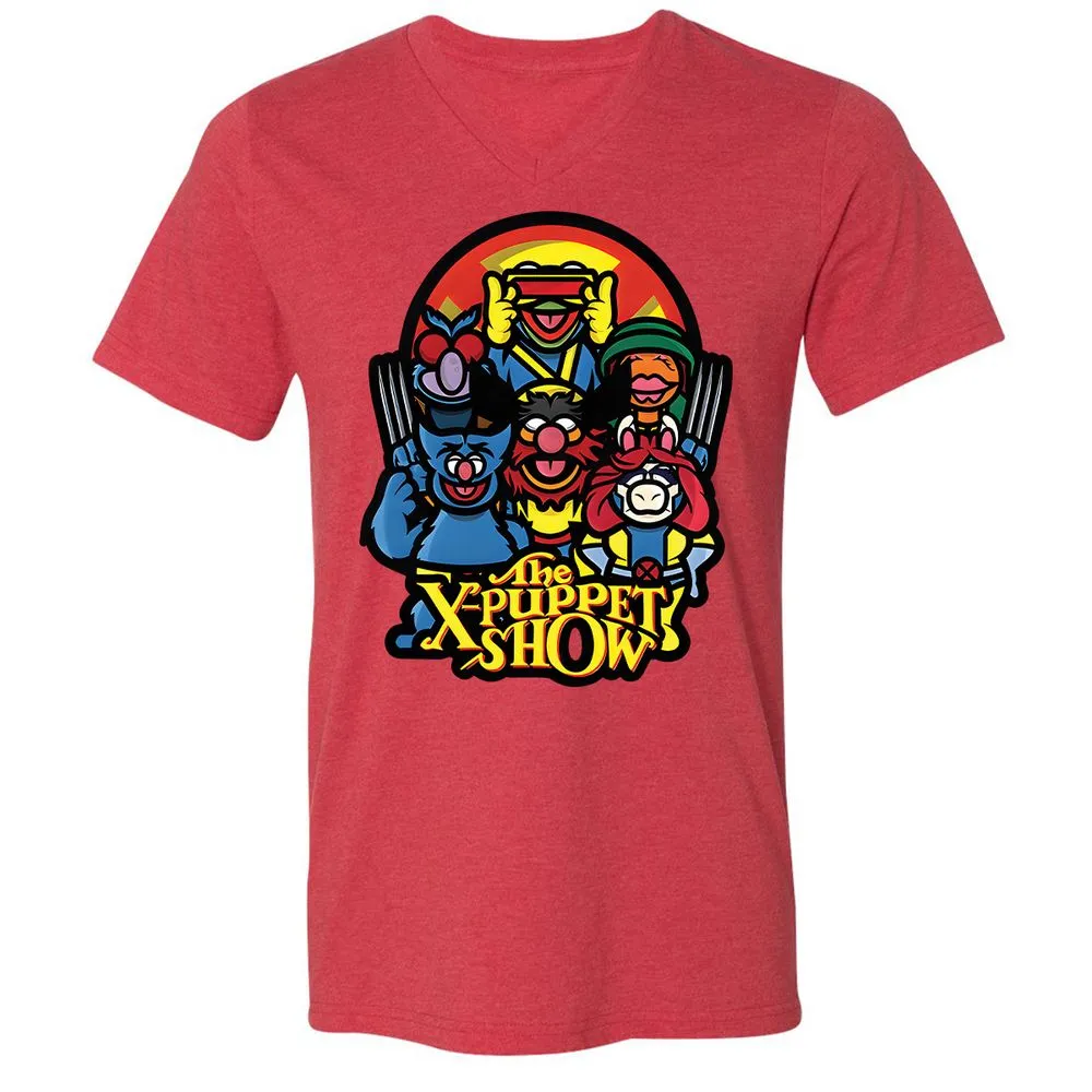 Unisex V-Neck T-Shirt - 27HZXBAF - Heather Red - 5