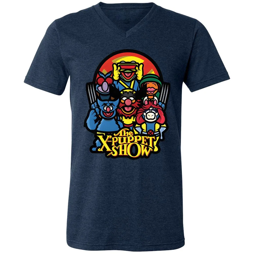 Unisex V-Neck T-Shirt - 27HZXBAF - Heather Navy - 15
