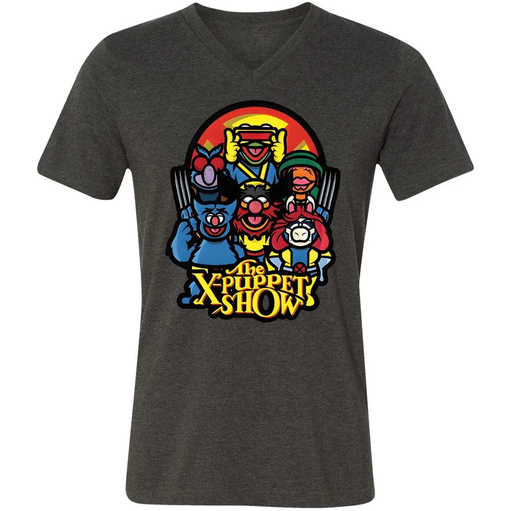 Unisex V-Neck T-Shirt - 27HZXBAF - Dark Grey Heather - 8