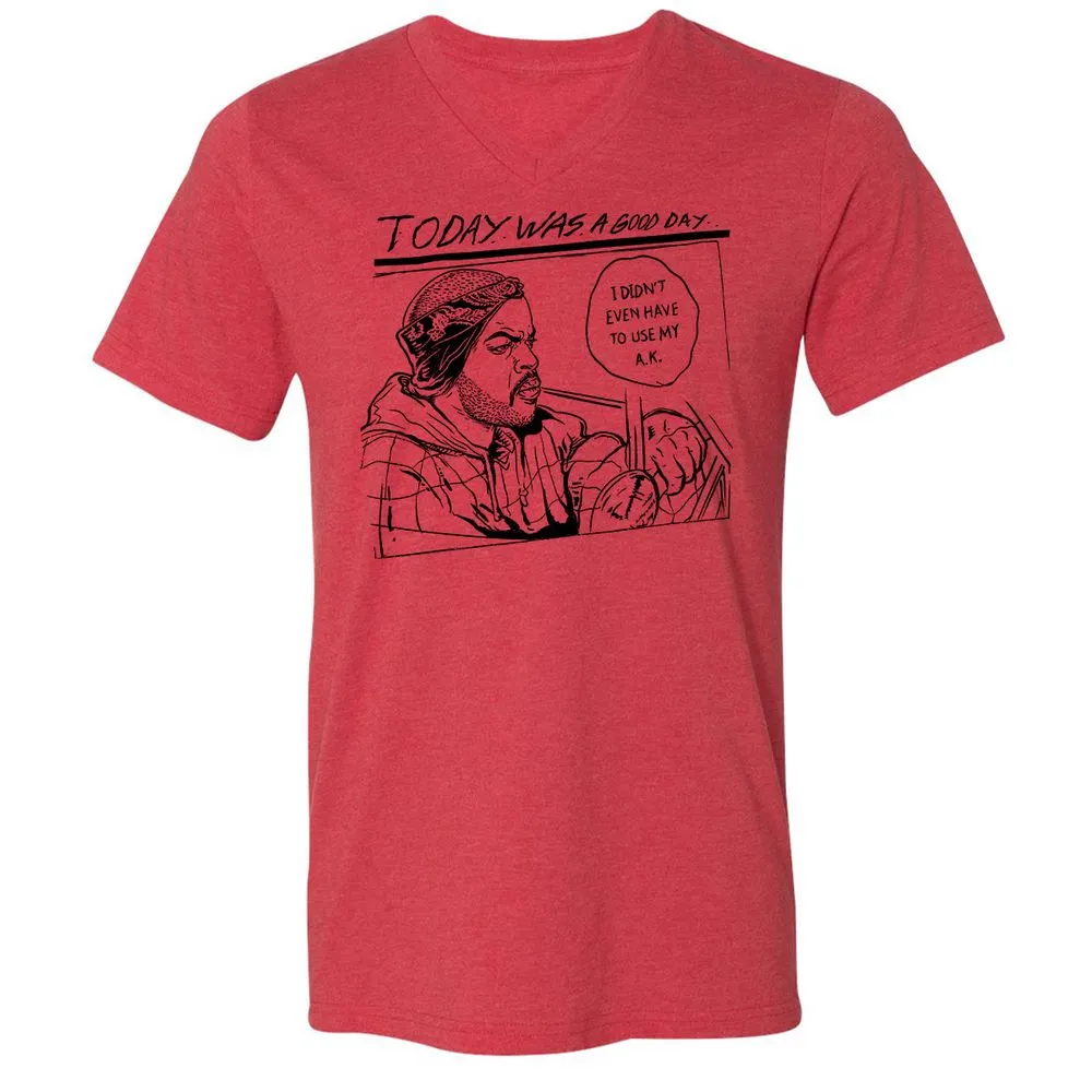 Unisex V-Neck T-Shirt - FKAZEEUL - Heather Red - 5