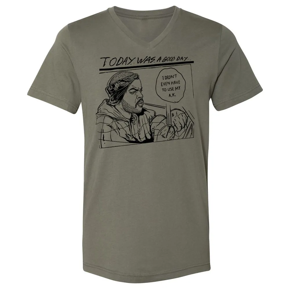 Unisex V-Neck T-Shirt - FKAZEEUL - Military Green - 10