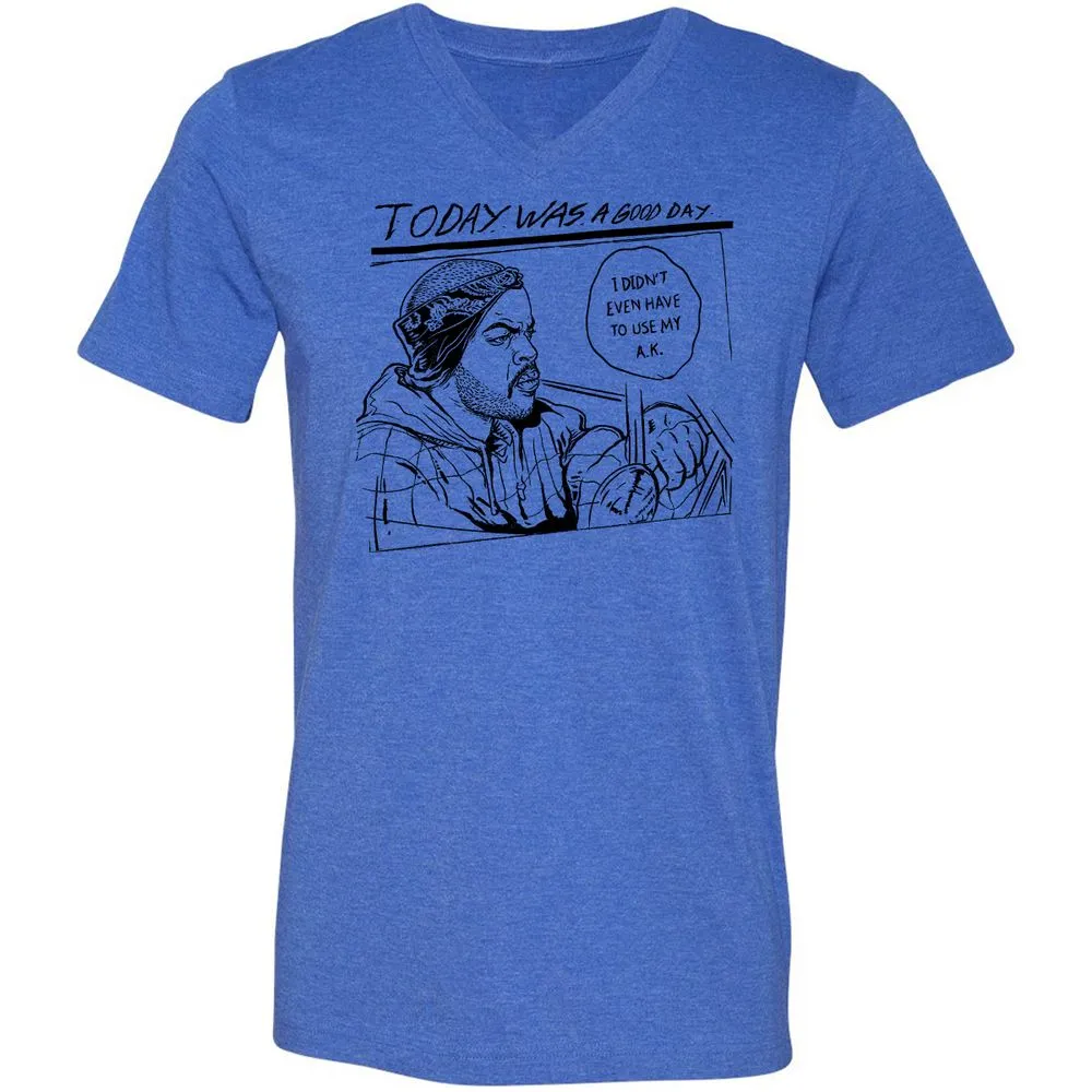 Unisex V-Neck T-Shirt - FKAZEEUL - Heather True Royal - 14
