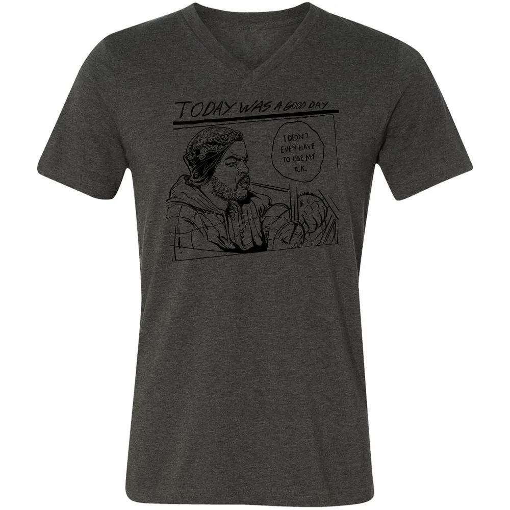 Unisex V-Neck T-Shirt - FKAZEEUL - Dark Grey Heather - 8