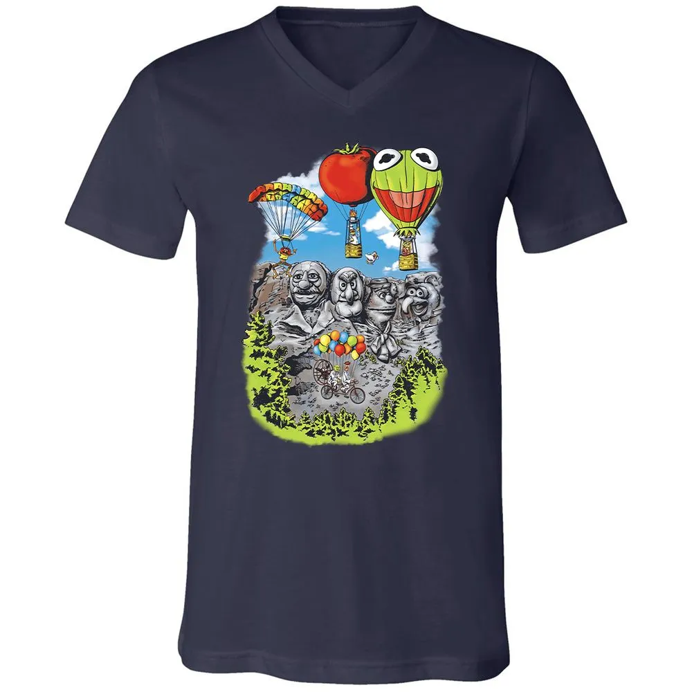 Unisex V-Neck T-Shirt - B6W3USD2 - Navy - 9