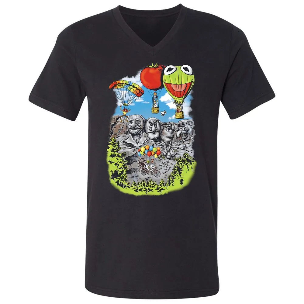 Unisex V-Neck T-Shirt - B6W3USD2 - Black - 16