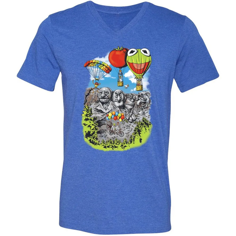 Unisex V-Neck T-Shirt - B6W3USD2 - Heather True Royal - 14