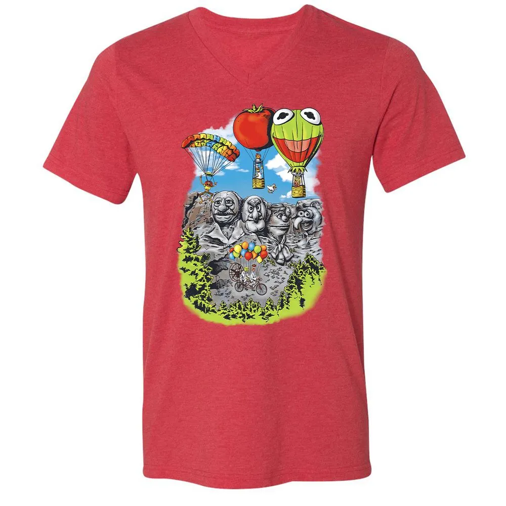 Unisex V-Neck T-Shirt - B6W3USD2 - Heather Red - 5