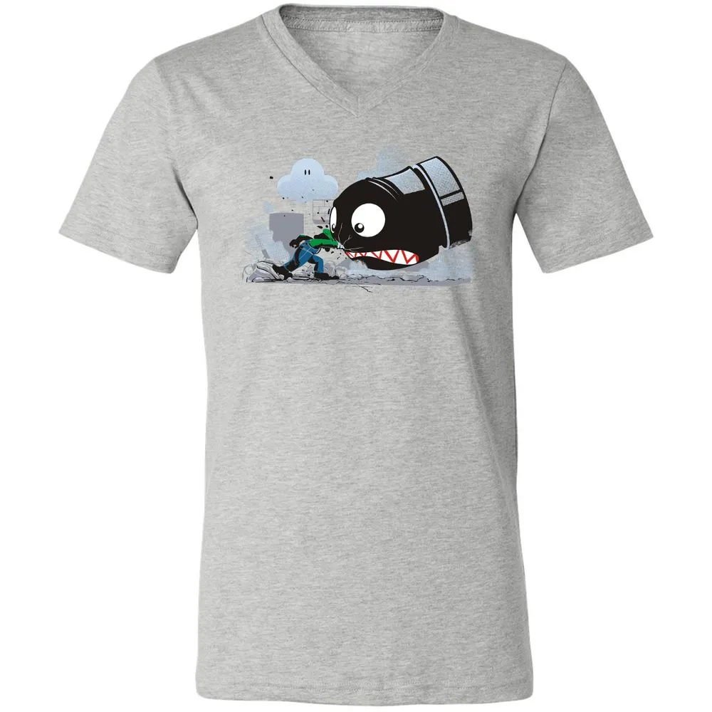 Unisex V-Neck T-Shirt - 7DYS8K68 - Athletic Heather - 7
