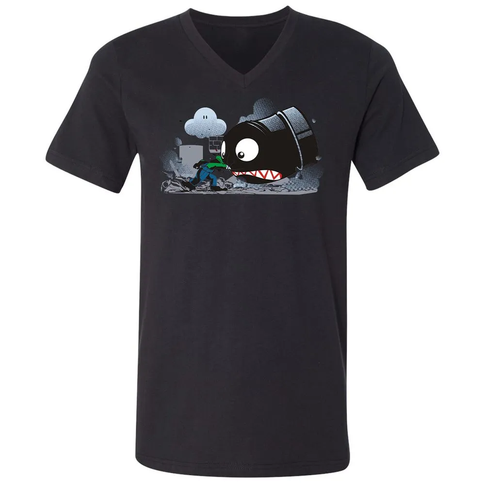 Unisex V-Neck T-Shirt - 7DYS8K68 - Black - 16