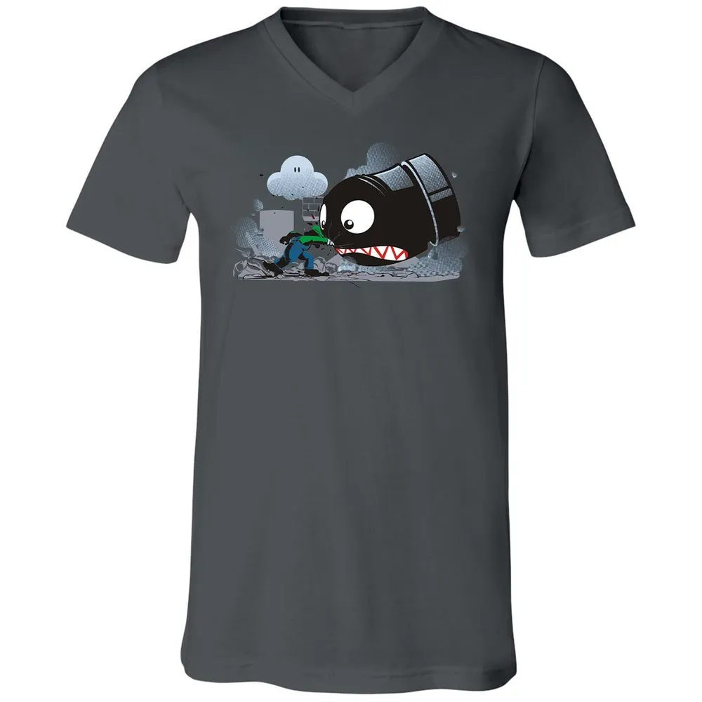 Unisex V-Neck T-Shirt - 7DYS8K68 - Asphalt - 12