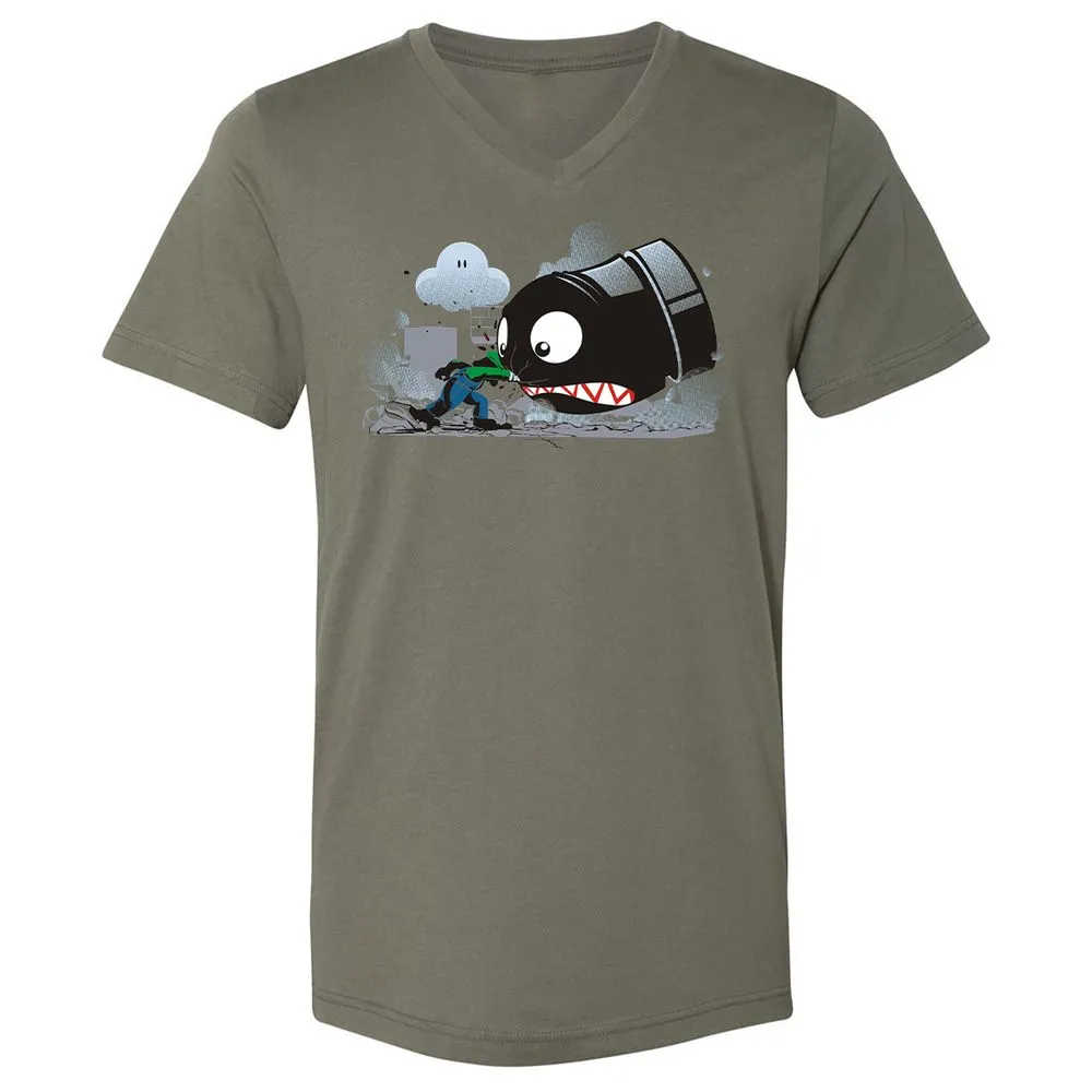 Unisex V-Neck T-Shirt - 7DYS8K68 - Military Green - 10