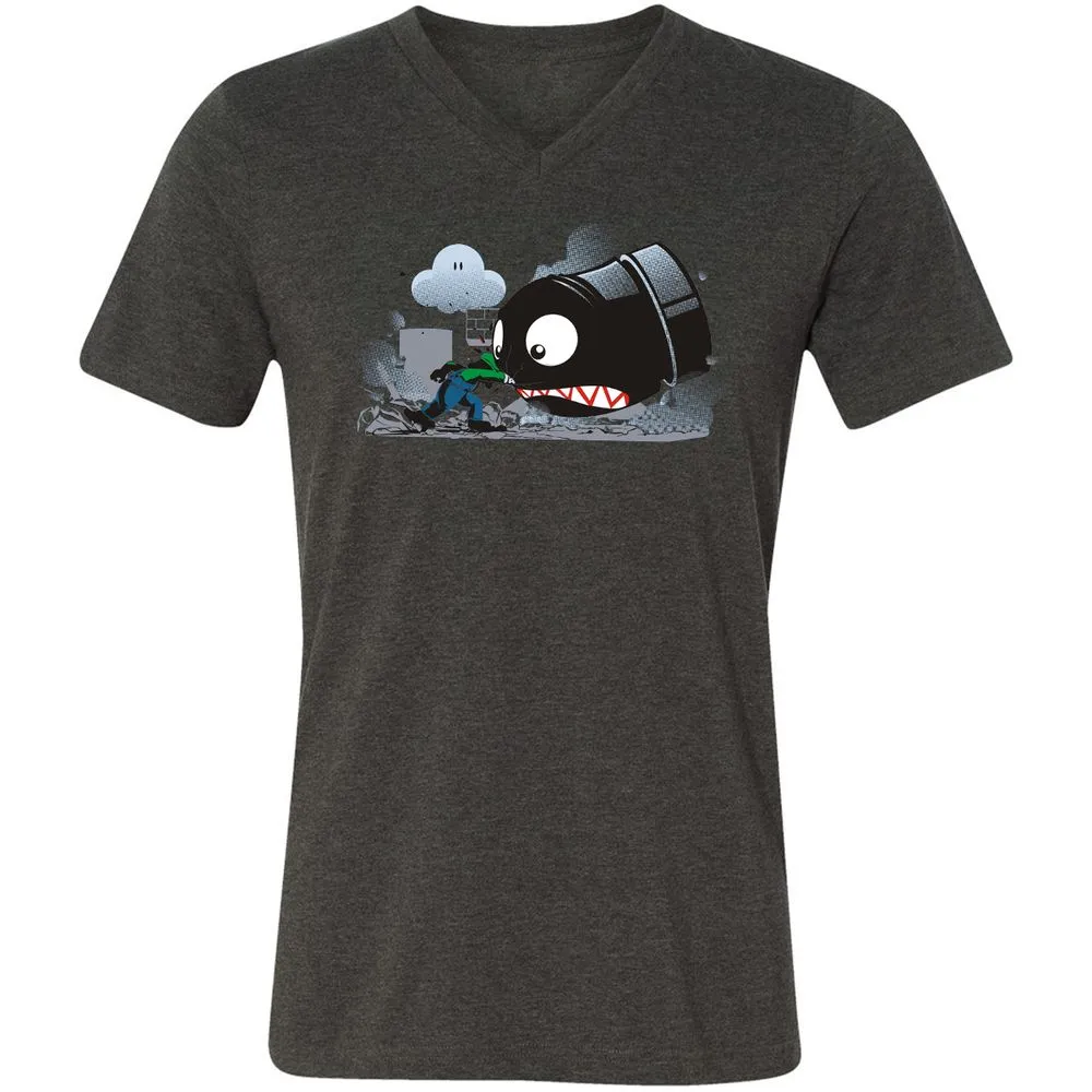 Unisex V-Neck T-Shirt - 7DYS8K68 - Dark Grey Heather - 8
