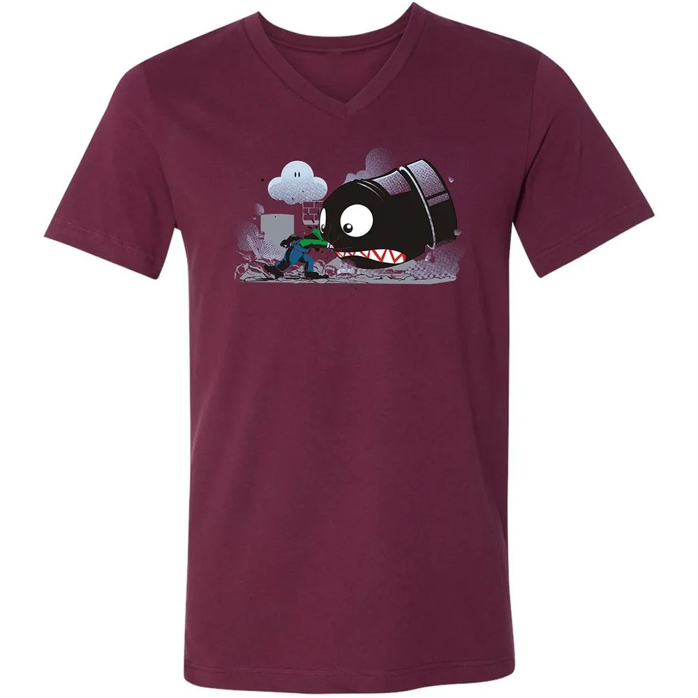 Unisex V-Neck T-Shirt - 7DYS8K68 - Maroon - 6