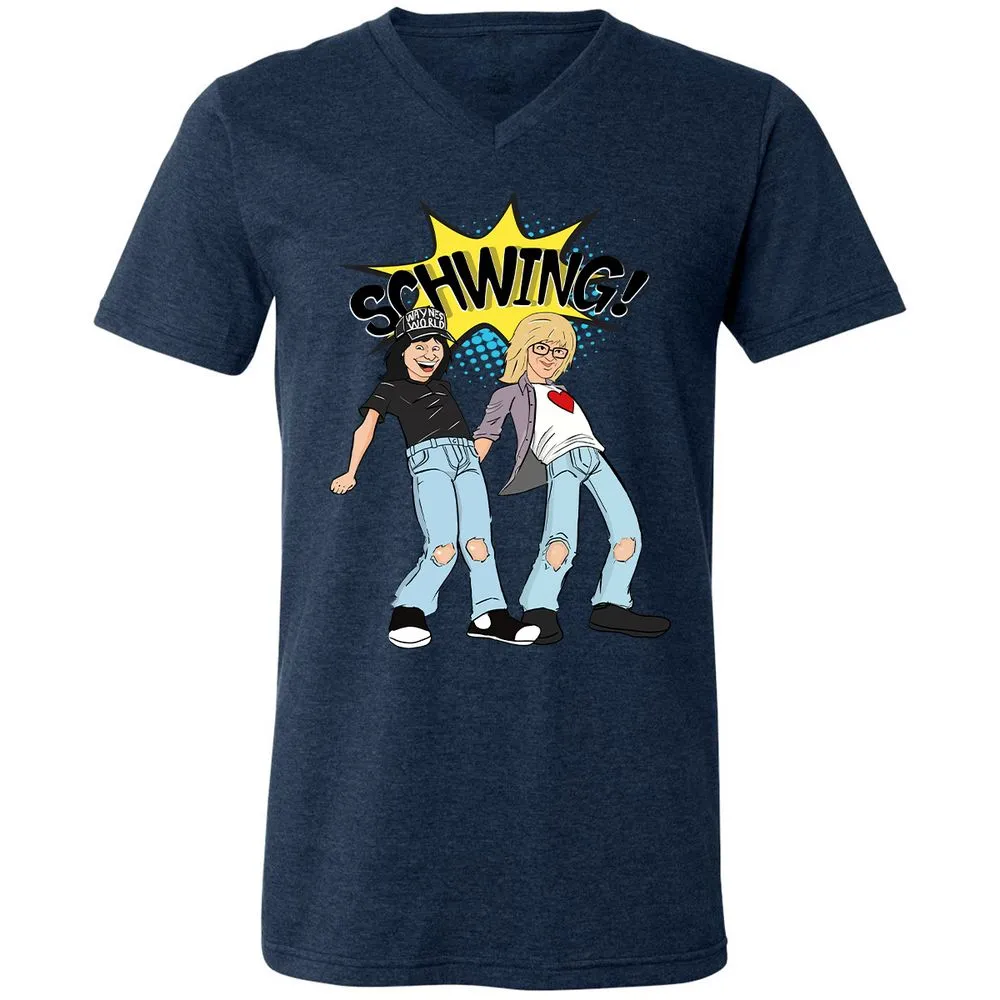 Unisex V-Neck T-Shirt - CPM4HSCN - Heather Navy - 15