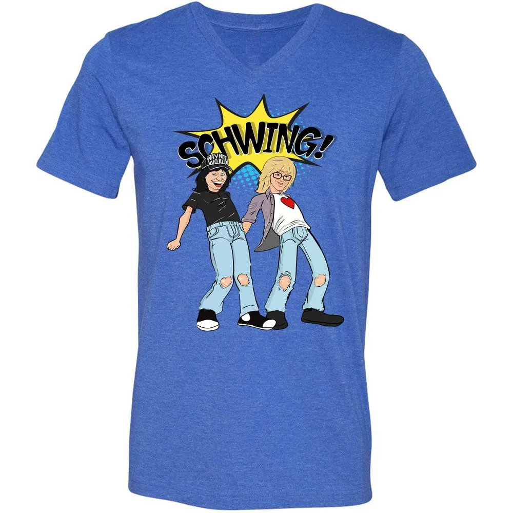 Unisex V-Neck T-Shirt - CPM4HSCN - Heather True Royal - 14