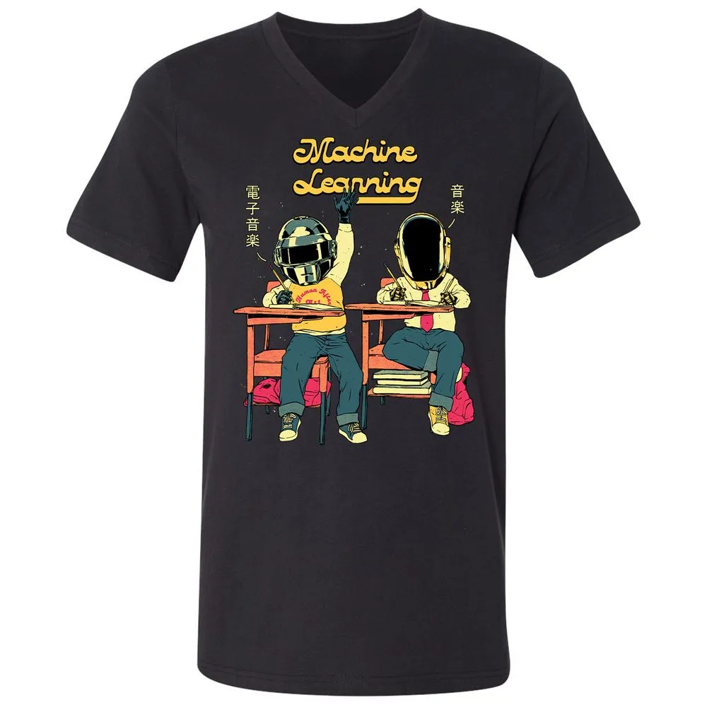 Unisex V-Neck T-Shirt - U2AQLAVW - Black - 16