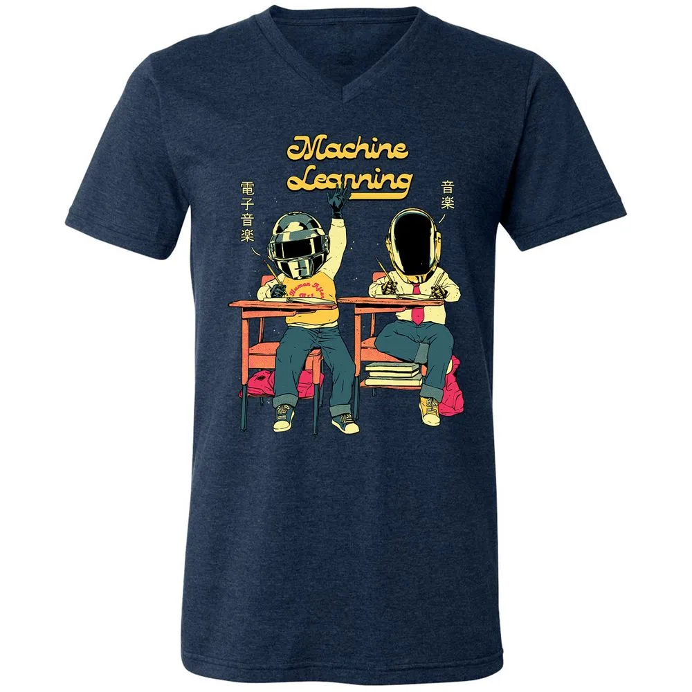 Unisex V-Neck T-Shirt - U2AQLAVW - Heather Navy - 15