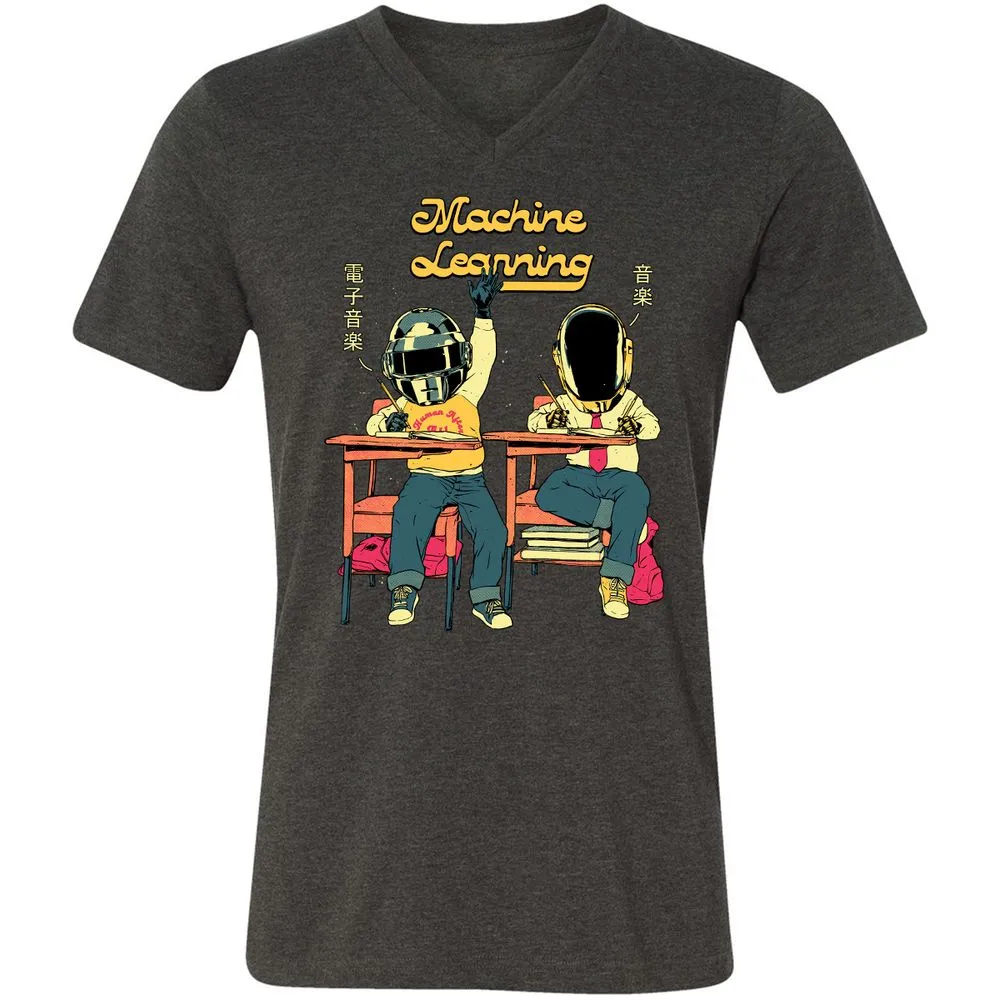 Unisex V-Neck T-Shirt - U2AQLAVW - Dark Grey Heather - 8