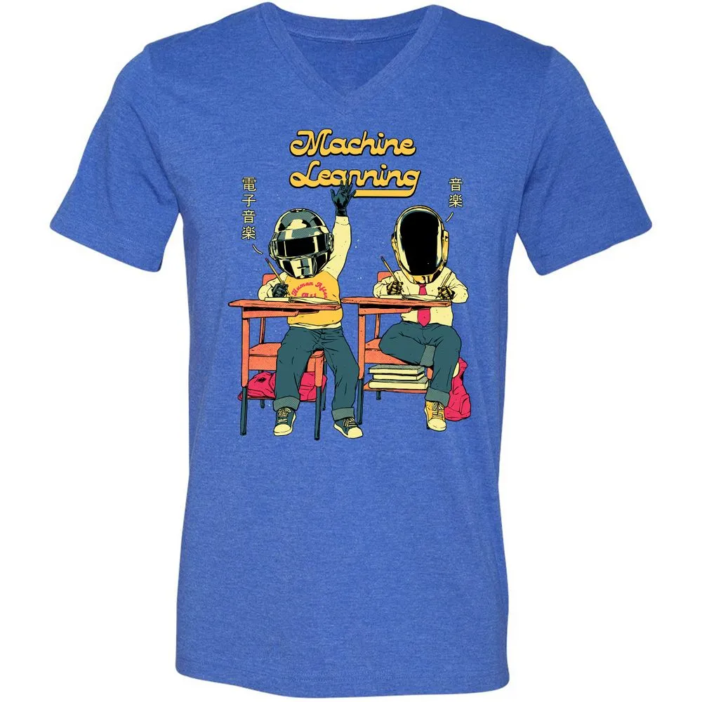 Unisex V-Neck T-Shirt - U2AQLAVW - Heather True Royal - 14