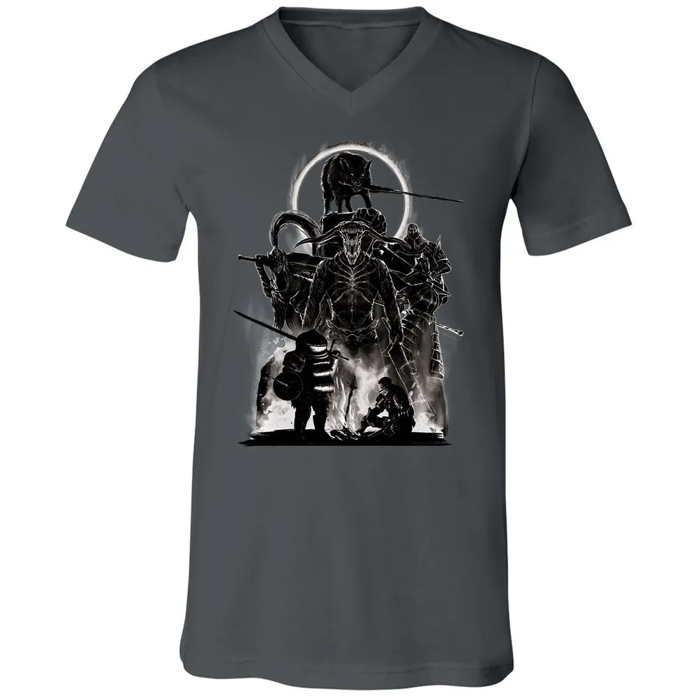 Unisex V-Neck T-Shirt - J7ELS2F8 - Asphalt - 12