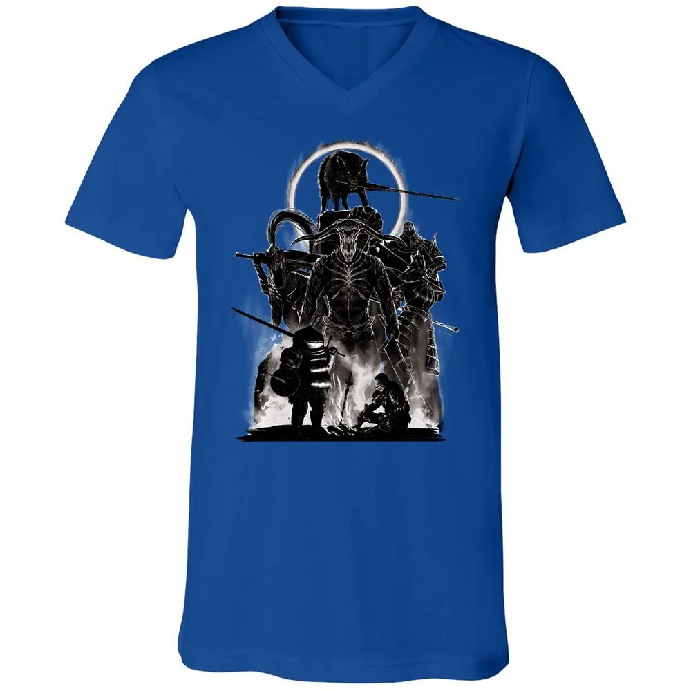 Unisex V-Neck T-Shirt - J7ELS2F8 - True Royal - 4