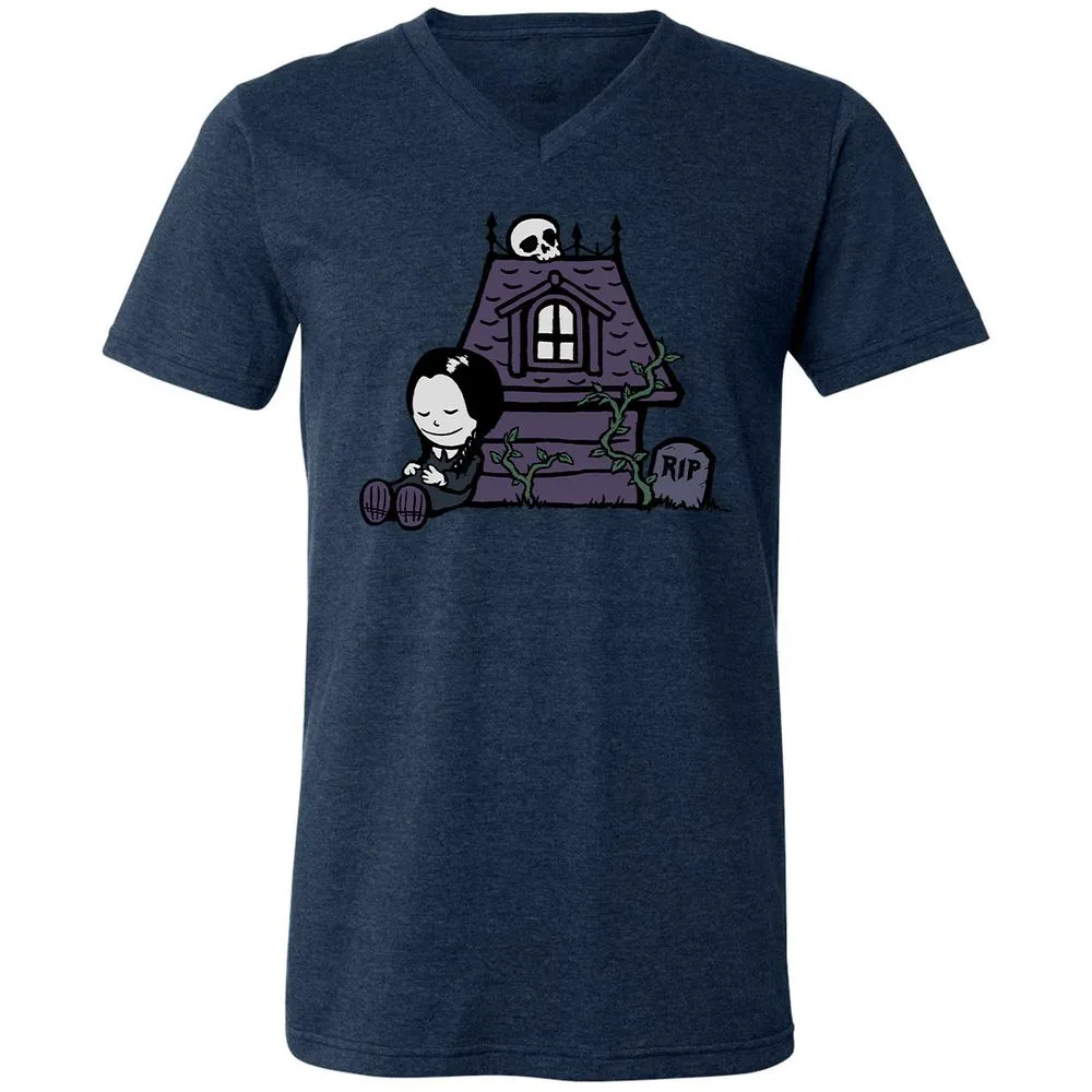 Unisex V-Neck T-Shirt - AVVDEVFL - Heather Navy - 15