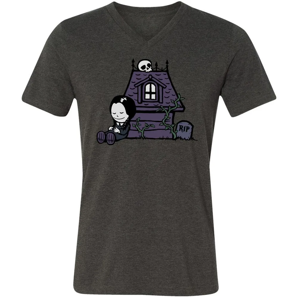 Unisex V-Neck T-Shirt - AVVDEVFL - Dark Grey Heather - 8
