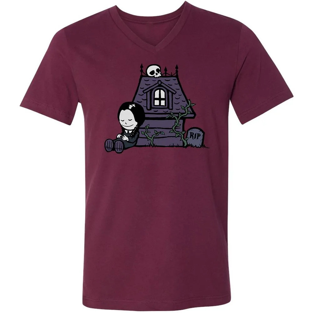 Unisex V-Neck T-Shirt - AVVDEVFL - Maroon - 6