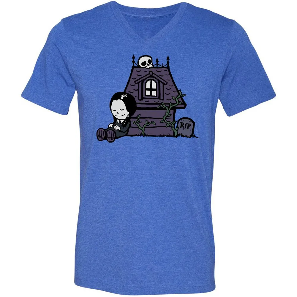 Unisex V-Neck T-Shirt - AVVDEVFL - Heather True Royal - 14