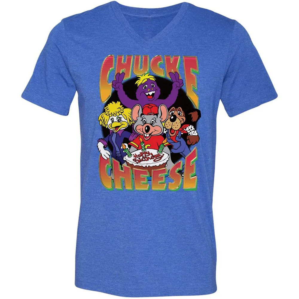 Unisex V-Neck T-Shirt - PRZNM22Y - Heather True Royal - 14
