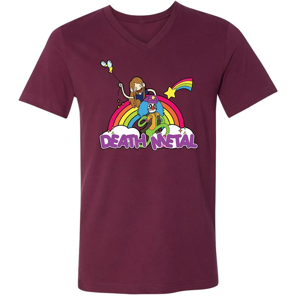 Unisex V-Neck T-Shirt - A5JDJ2QB - Maroon - 6