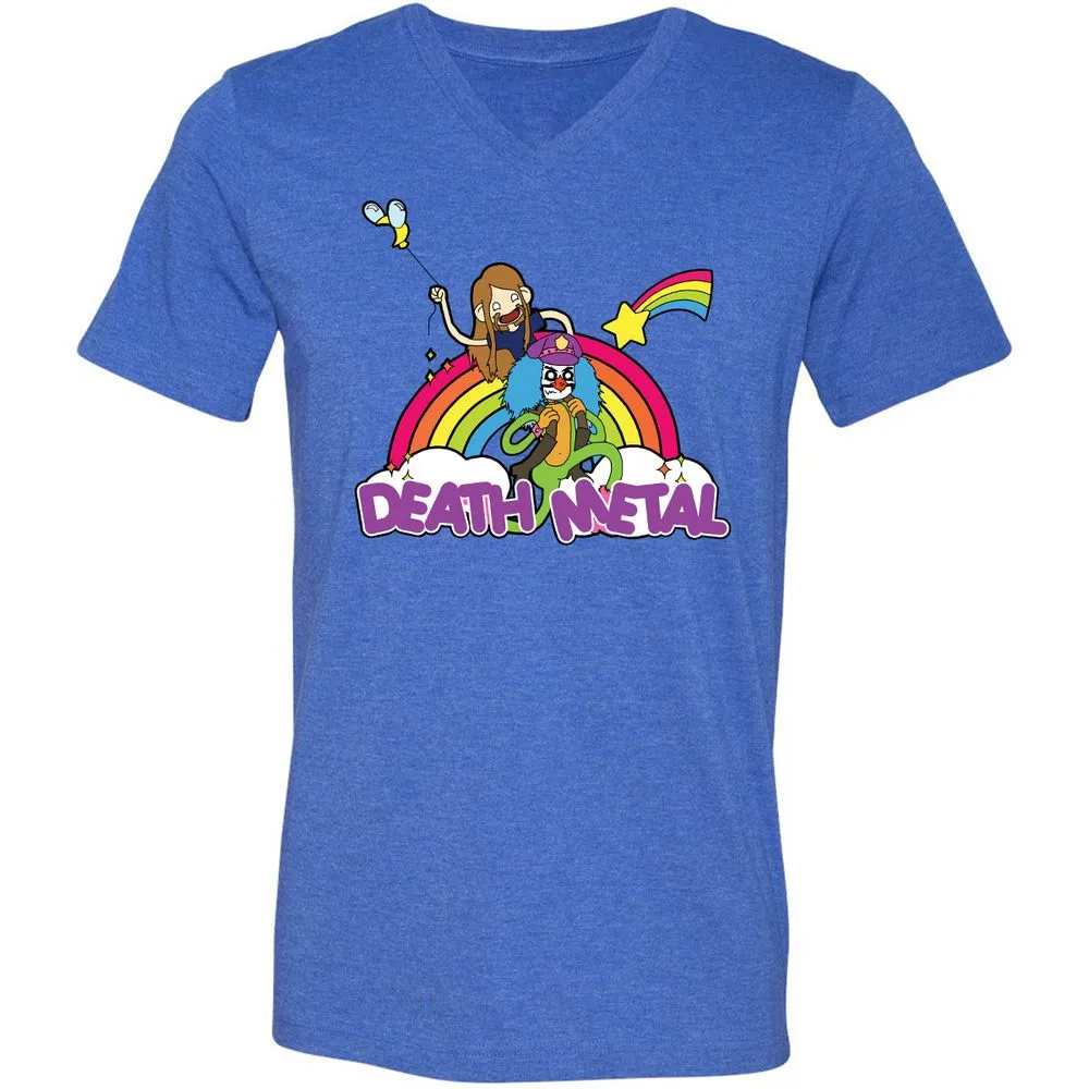 Unisex V-Neck T-Shirt - A5JDJ2QB - Heather True Royal - 14
