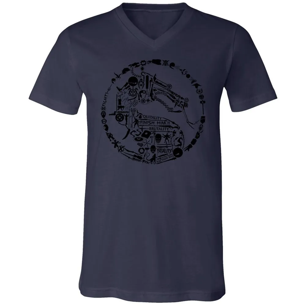 Unisex V-Neck T-Shirt - TKJLQC5X - Navy - 9