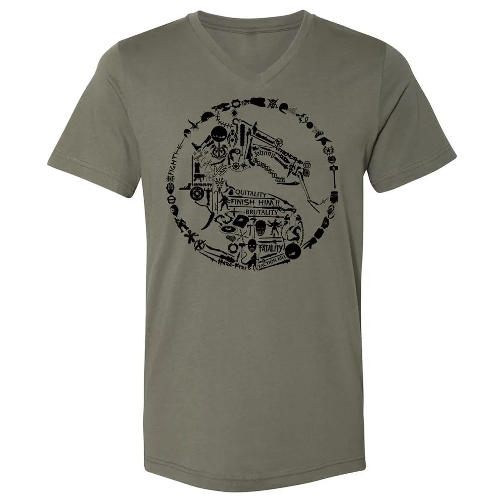 Unisex V-Neck T-Shirt - TKJLQC5X - Military Green - 10