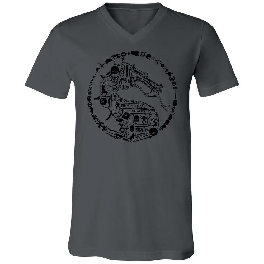 Unisex V-Neck T-Shirt - TKJLQC5X - Asphalt - 12