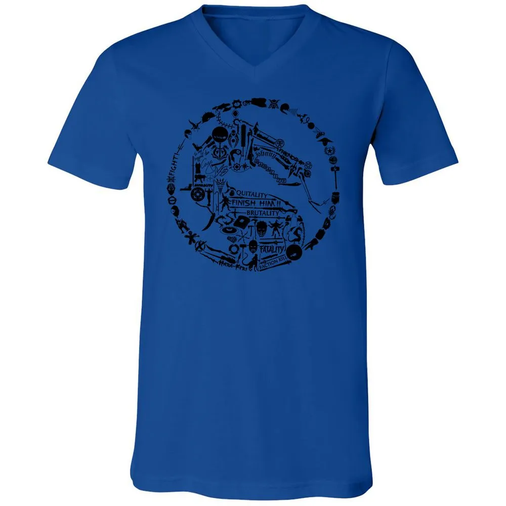 Unisex V-Neck T-Shirt - TKJLQC5X - True Royal - 4